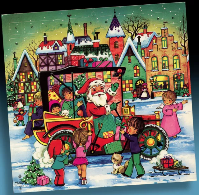 Beautiful Age Advent Calendar 70er 3D+ Like Krüger Santa Claus IN Classic Car
