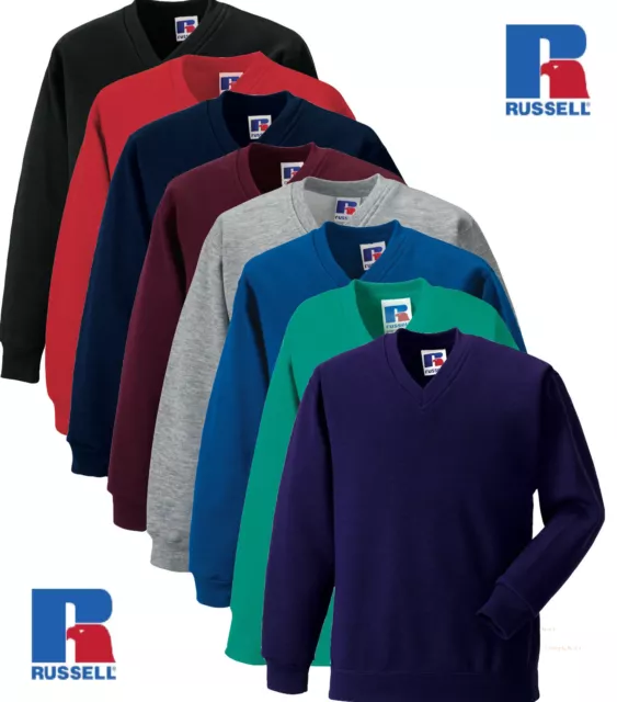 Russell Schoolgear 272B Ragazzi Bambini Ragazze V Scollo A V Maglione Felpa