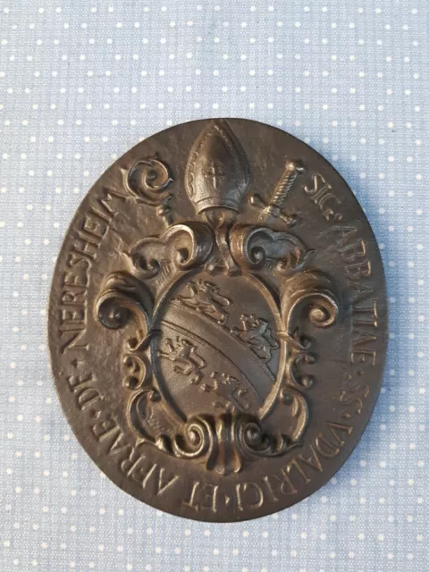 Ovales Wand Guss Relief Neresheim Wappen Wandbild