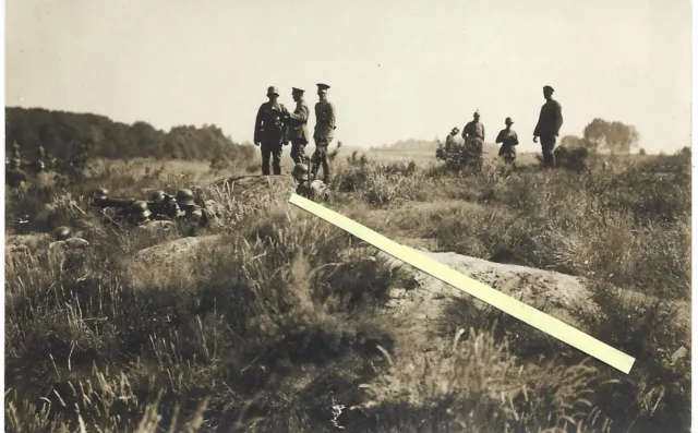 1WK 1917 Übung des IR.41 ( Ostpreußen ) Sturmtrupp mit Stalhelm und MG