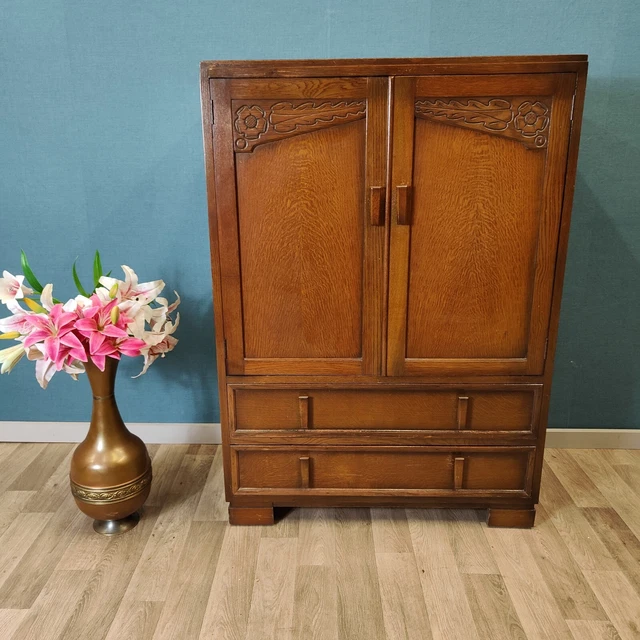 Armadio armadietto cassetti armadio vintage alto rovere di Lawrencia credenza