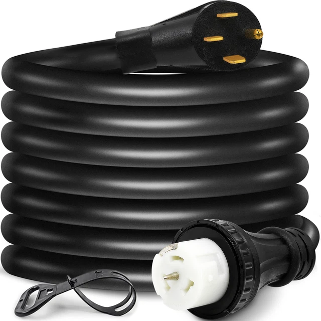 50 Amp Generator Extension Cord 30FT 125V/250V RV Combo Kit NEMA14-50P/SS2-50R
