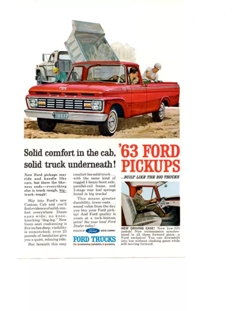 1963 Ford Pickup Truck  ~  Original Smaller Size Print Ad