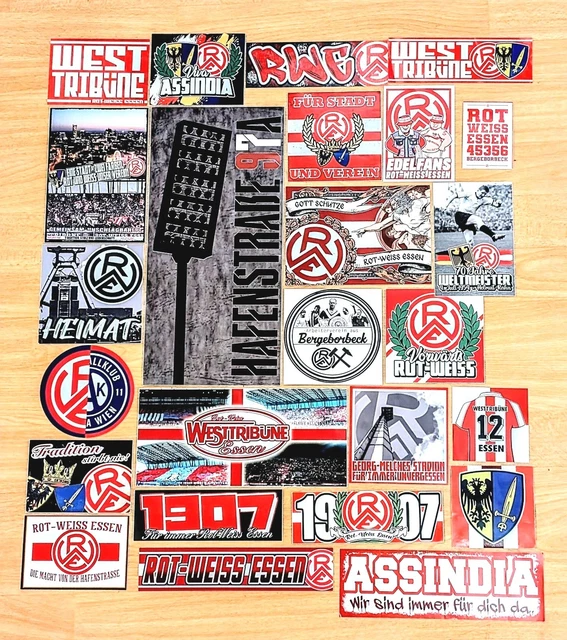 AUFKLEBER MIX ULTRAS Rot Weiss Essen 25x Fanszene Sticker RWE Sammlung