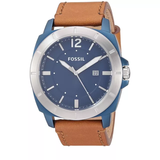 FOSSIL  Privateer Sport Three-Hand Date Brown Leather Watch BQ2323