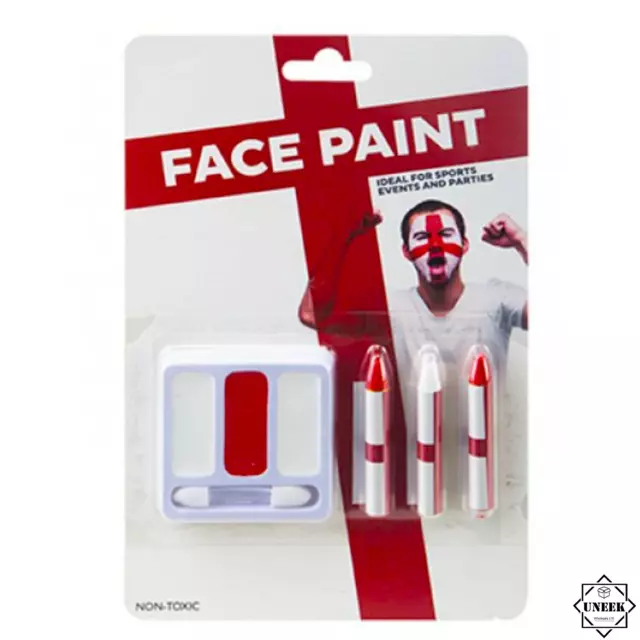 RED WHITE FACE PAINT England Flag St Geroge Day Cricket Rugby Fancy Dress