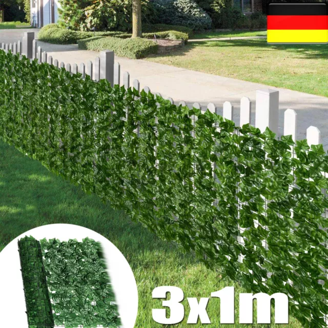 3M Garten Sichtschutz Zaun Efeu Hecke Künstliche Sichtschutzzaun Wandbegrünung