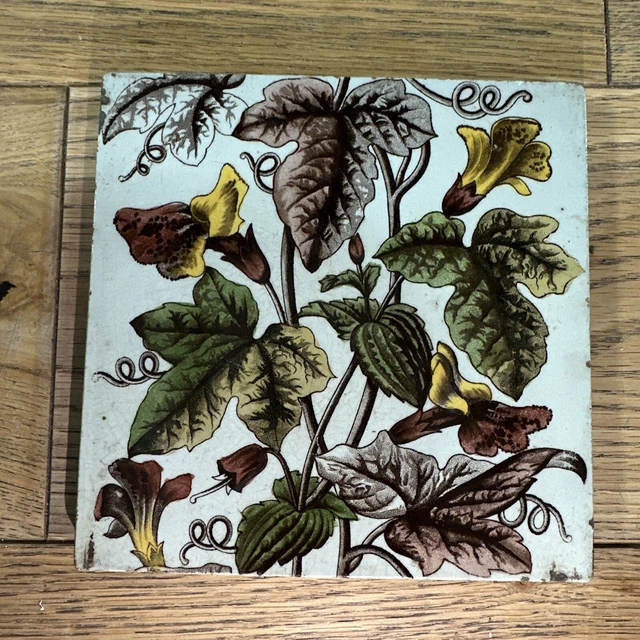 Antique 6” Hand Paintes Sherwin & Cotton Aesthetic Tile