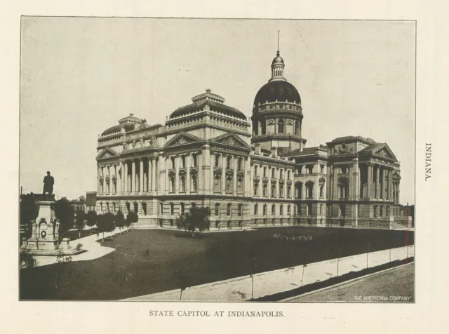 Indiana. State Capitol At Indianapolis 1907 old antique vintage print picture