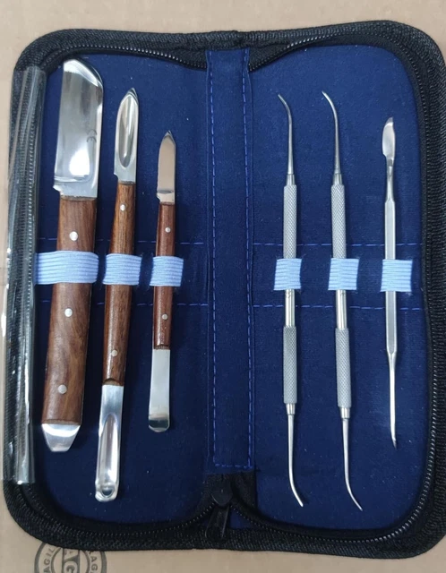 Scalpelli Spatole Acciaio Inox Set Di 4 Strumenti Dentali In Acciaio Inox: Scalpello, Spatola, Sonda E Intagliatore Per Cera - Nuovo Set Cacciaviti Di Precisione - Foto 6