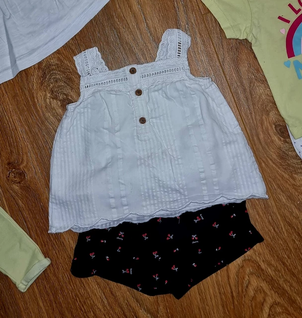 #37 Huge Bundle Of Baby Girls Summer Clothes Age 3-6 Months Outfits Rompers Hats 11