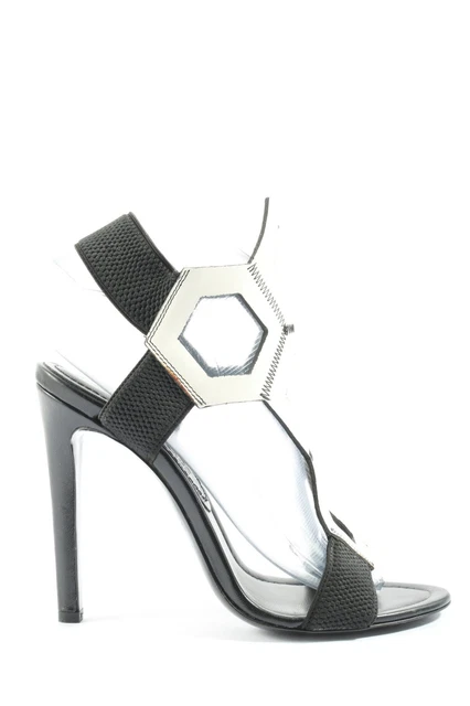 Sandali da donna Dirk Bikkembergs tacco alto taglia DE 37 bianco e nero elegante