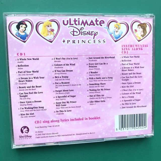 ULTIMATE DISNEY PRINCESS Film Soundtrack Songs 2 CD Ariel Belle Mulan ULTIMATE DISNEY PRINCESS Film Soundtrack Songs 2 CD Ariel Belle Mulan