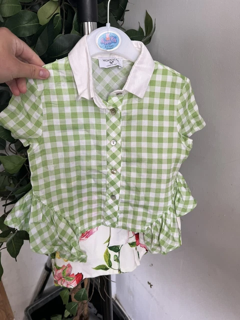 girls age 4 years monnalisa summer outfit set blouse and shorts (c)
