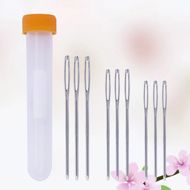 9 PIEZAS Aguja de costura de cuero Agujas de tejer Aguja de coser