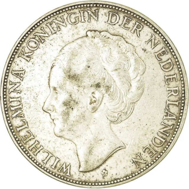 [#860013] Coin, Netherlands, Wilhelmina I, 2-1/2 Gulden, 1930, EF, Silver, KM:16