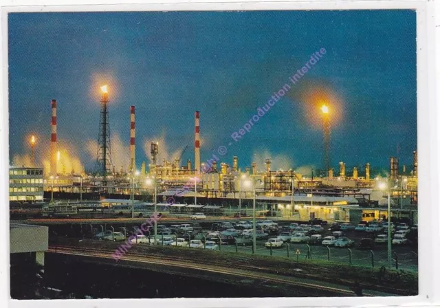 CPSM 64170 LACQ Usine Société Nationale des Pétroles Aquitaine vue nuit EDt ROUX