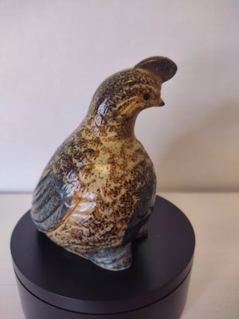 Quail Bird 4" Tall Beautiful Piece! Vtg Ceramic Porcelain Drip Glaze