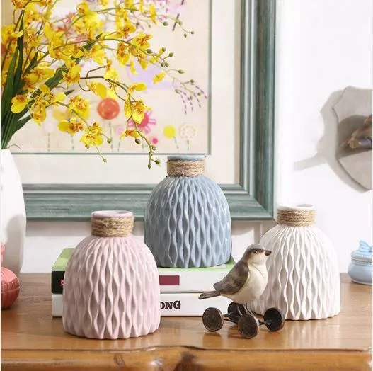 Vaso da fiore ceramica bianco rosa blu vasi decorativi matrimonio centrotavola