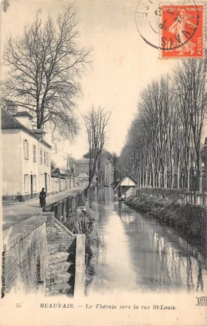 CPA BEAUVAIS Le Thérain towards the rue St-louis (141709)