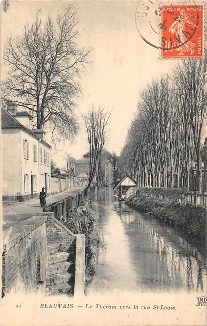 CPA  BEAUVAIS Le Thérain vers la rue St-louis (141709)
