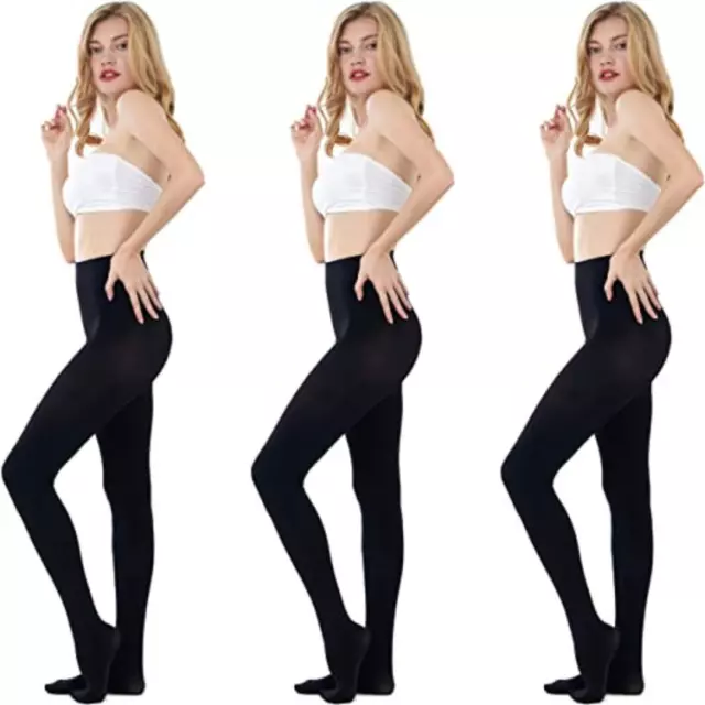 3X LADIES WOMEN THERMAL TIGHTS FLEECE LINED WINTER WARM THICK BLACK TOG S-XXL