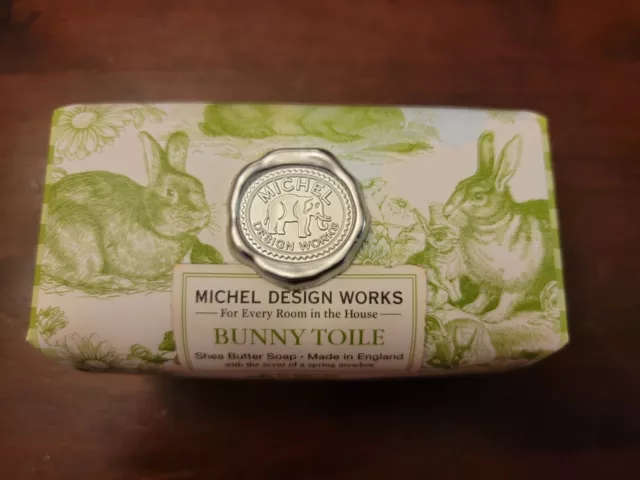 Michel Design Works Bath Soap "meadow" 8.7 oz. Scented Large Bar Bunny Toile