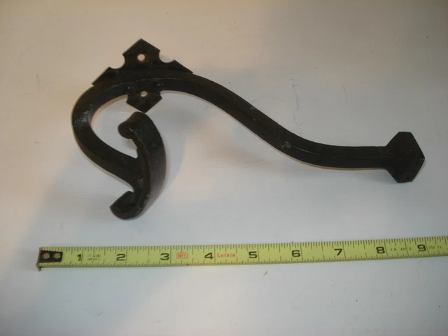 Large Vintage Antique Rustic Wrought Iron Hook Hanger 9"