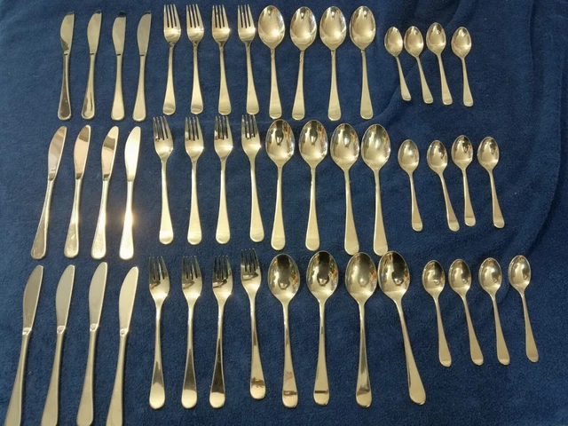 48 Teile BSF Essbesteck Löffel Gabel Messer Besteck Teelöffel