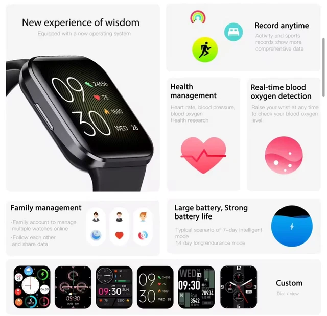 2024 SMART WATCH For Men/Women, Waterproof Smartwatch Bluetooth iPhone