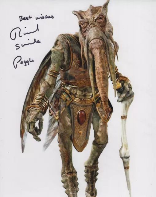 Star Wars character ‘Poggle' 8x10 photo signed by actor Richard Stride