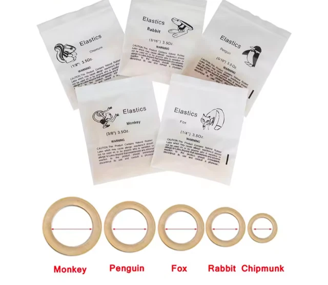 Clear Elastic Rubber Bands For Dental Braces – Ortho Latex, 2.5oz To 6.5oz, 1000pcs (10 Packs)