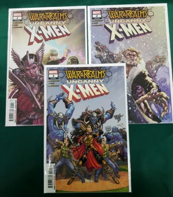 War of the Realms Uncanny X-Men 1-3 Complete Comic Lot Run Set Marvel Collection