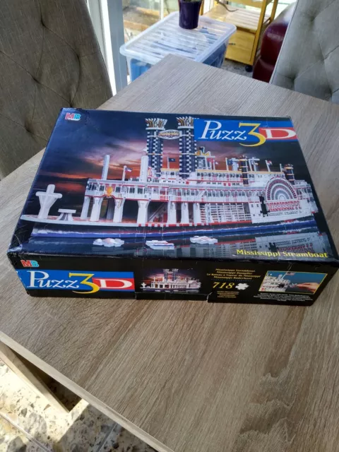 Puzz 3D Mississippi Steamboat 718 Piece Jigsaw Puzzle 1998 MB Games ~ Complete