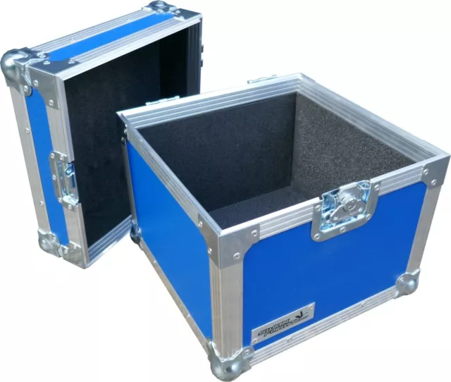 Flight Case Swan 12" Single LP 100 Vinyl Record Box (Light Blue Rigid PVC) 2