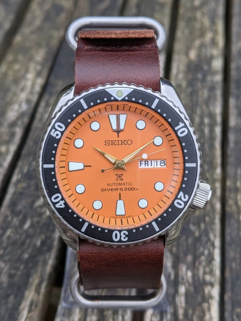 SEIKO 7S26-0020 SKX007 SKX011 Orange Dial Prospex mod - Excellent Condition  EUR 124,60 - PicClick FR