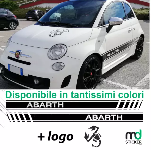 Adesivi laterali FIAT 500/ ABARTH sticker decal fasce laterali auto OMAGGIO