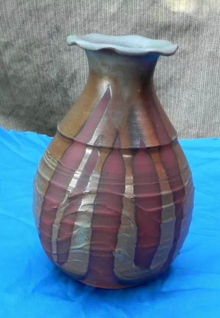 Australian Pottery Large Noel Blue Handcrafted Studio Vase