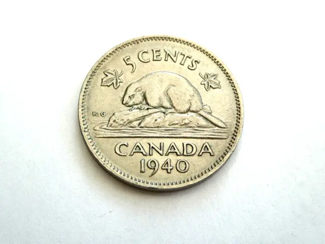 Canada 1940 Km#33 5 Cents Ef Condition 1050809/810