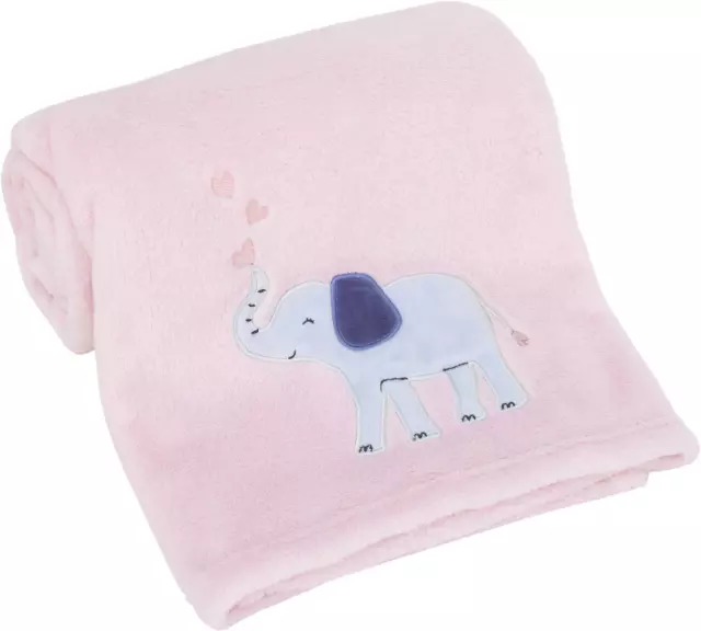 Carter'S Sweet Floral Elephants Pink and Grey Super Soft Baby Blanket