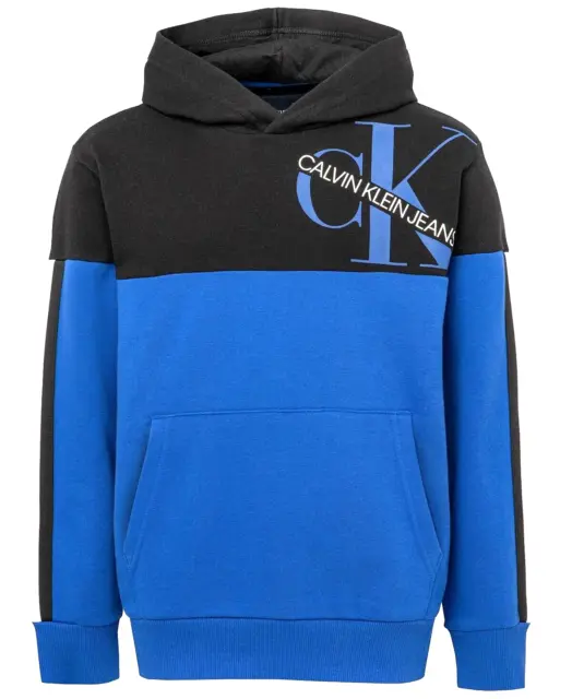 Calvin Klein Big Boys Color Blocked Logo Pullover Hoodie Blue XL (18/20)