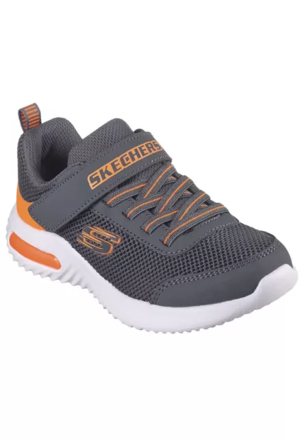 SKECHERS BOUNDER-TECH Bambini Scarpe Sneaker Unisex 403748L Ccor Grigio/Arancio