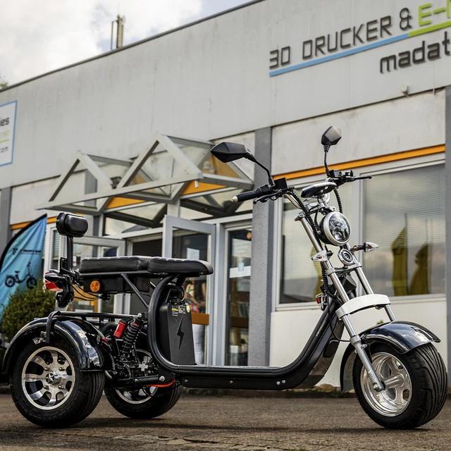 E Scooter 10 Zoll Mit Straßenzulassung MADAT A CP-3 Elektroroller E Scooter Chopper Dreirad 10 Zoll 45Km/H 40