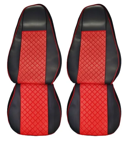 Set of Seat Eco Leather Covers Black Red for Mercedes Actros MP3 - MP4 2009-2015