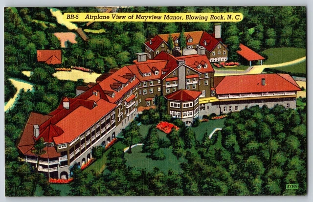 Blowing Rock, North Carolina - Airplane View of Mayview Manor - Vintage Postcard