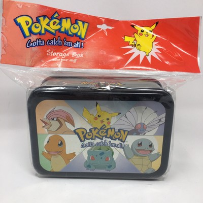 VINTAGE 90’S POKEMON Gotta Catch Em All Tin Storage Box Sealed 6x3x4 £
