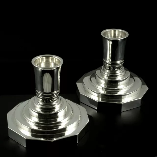 Georg Jensen A pair of  Sterling Silver Candlesticks #691B - Harald Nielsen.