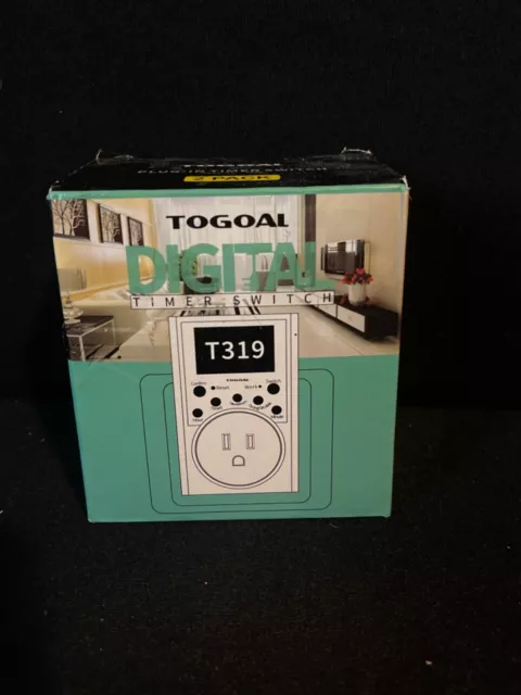 Togoal T319 Programmable Plug-In Light Timer For Electrical Outlet Indoor  Digita