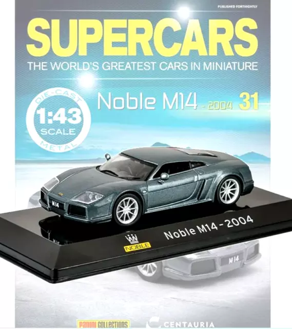 Noble M14 2004 #31  1:43 Scale Panini Supercars Collection NEW in CASE