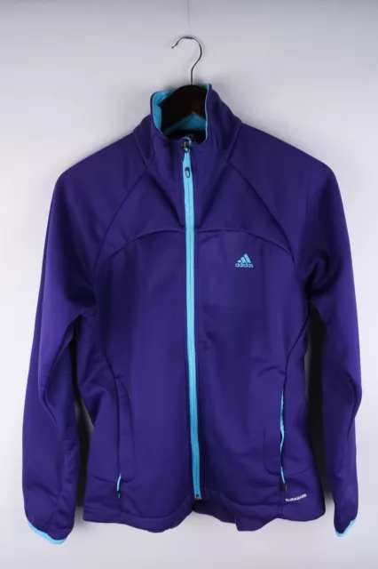 adidas Climawarm Women Track Jacket Activewear Casual Purple Full Zip size UK16
